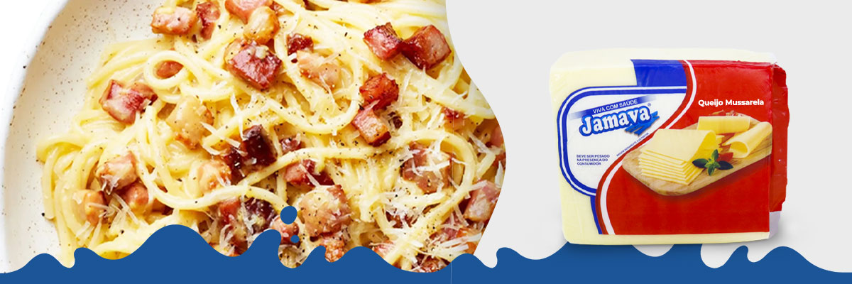 Macarrão com Queijo Mussarela e Bacon — Jamava Laticínios
