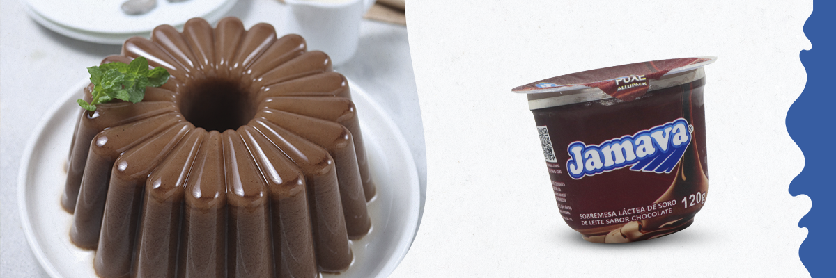 Pudim de Chocolate com Sobremesa de Chocolate Jamava — Jamava Laticínios